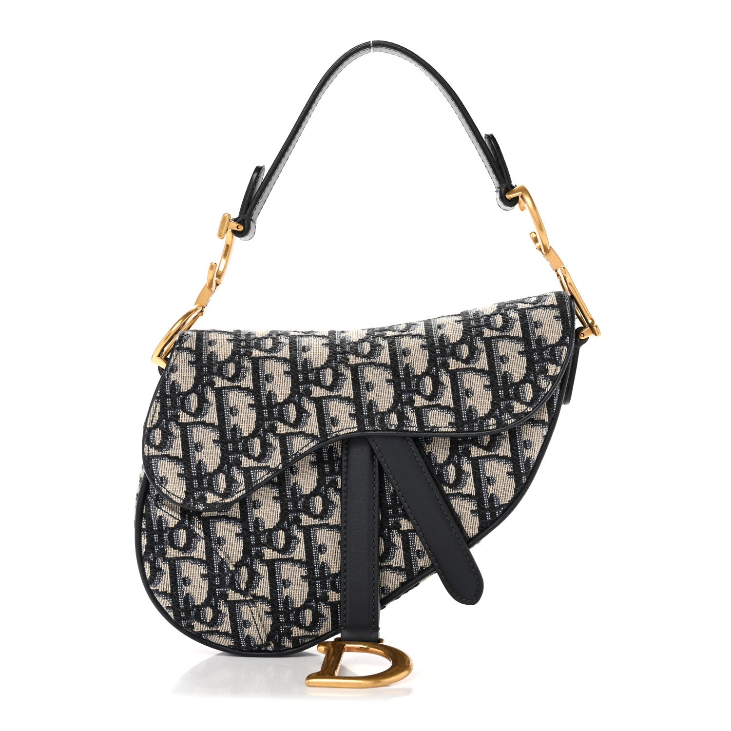 Christian Dior Oblique Mini Saddle Bag Blue 1 of 10