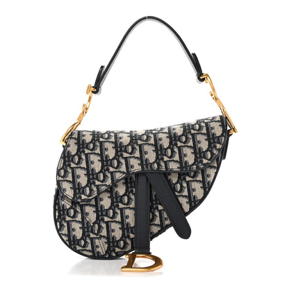 Christian Dior Oblique Mini Saddle Bag Blue 1 of 10