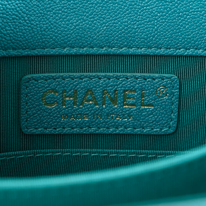 Chanel Caviar Quilted North South Boy Flap Turquoise 6 of 10