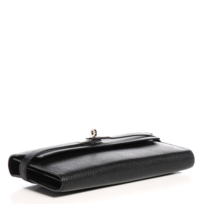 Hermes Chèvre Mysore Kelly Longue Wallet Black 9 of 15