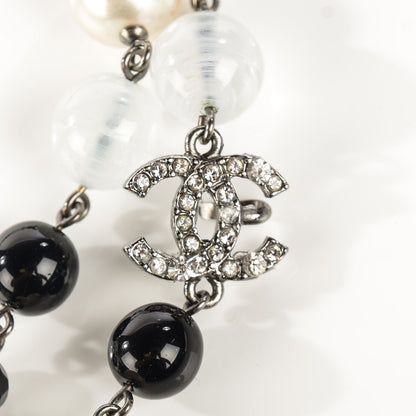 Chanel Pearl Crystal CC Beaded Long Necklace 4 of 6
