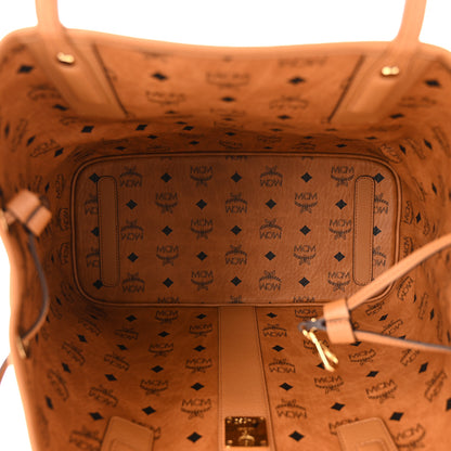 MCM Visetos Medium Liz Reversible Shopper Tote Cognac 11 of 17