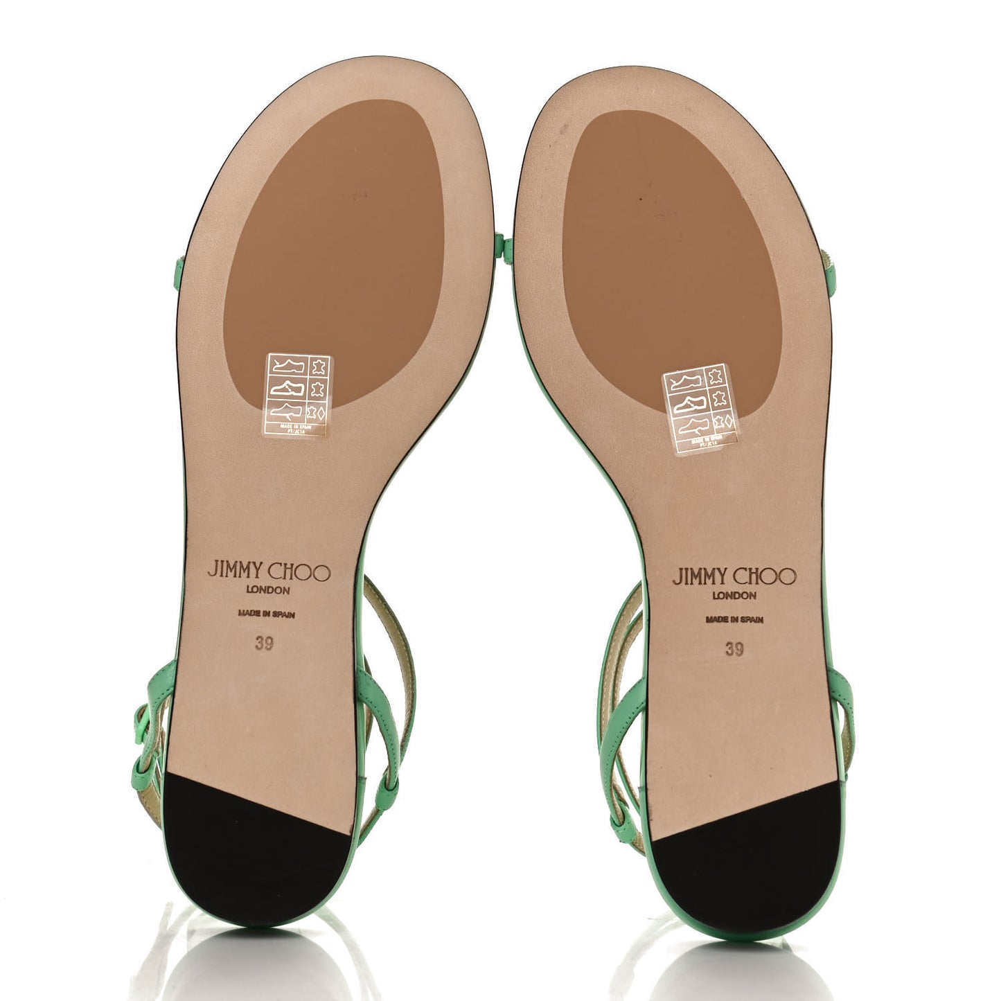 Nappa Patent Alodie Flat Sandals 39 Miami Mint