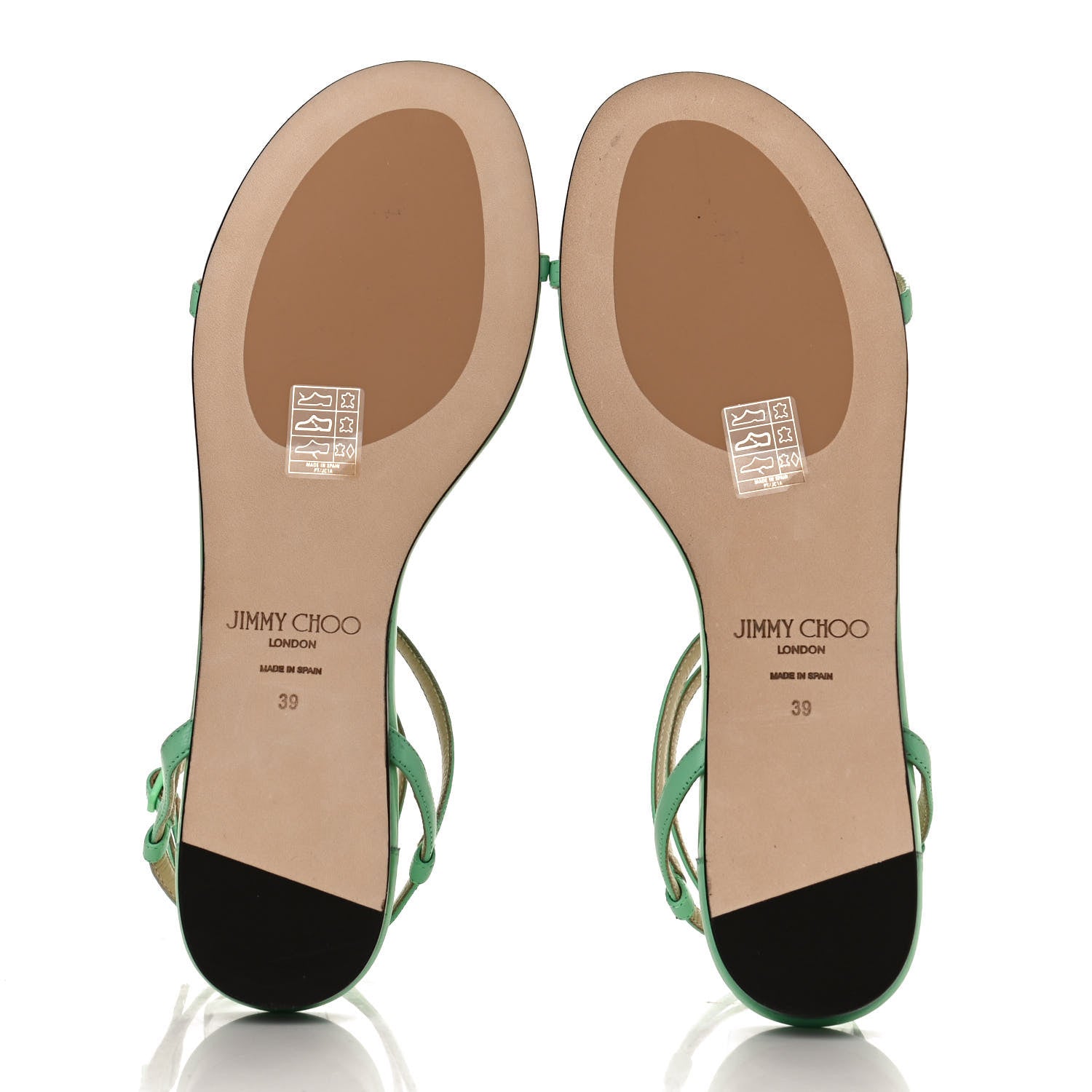 Jimmy Choo Nappa Patent Alodie Flat Sandals 39 Miami Mint 7 of 12