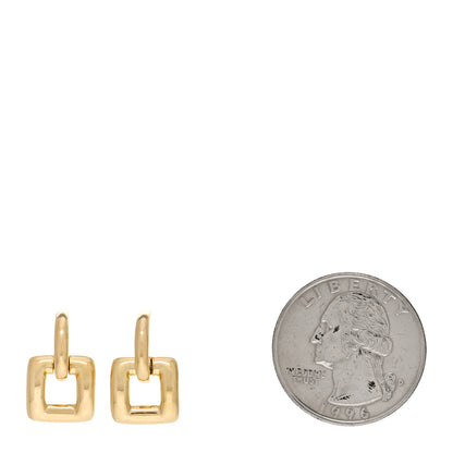 Tiffany 18K Yellow Gold Square Door Knocker Earrings 2 of 4