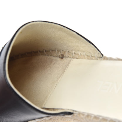 Chanel Iridescent Goatskin Patent CC Espadrille Mules 41 Black 8 of 14
