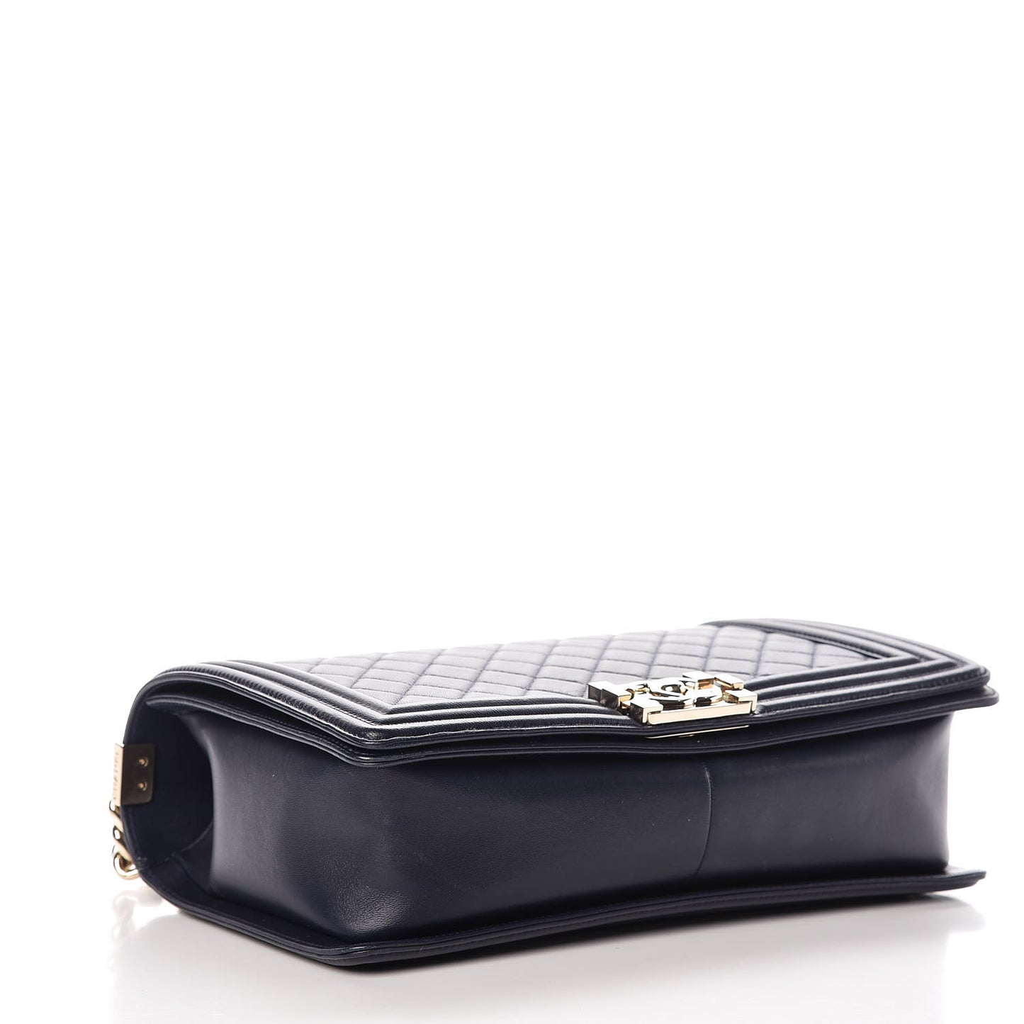Lambskin Quilted New Medium Boy Flap Dark Navy Blue