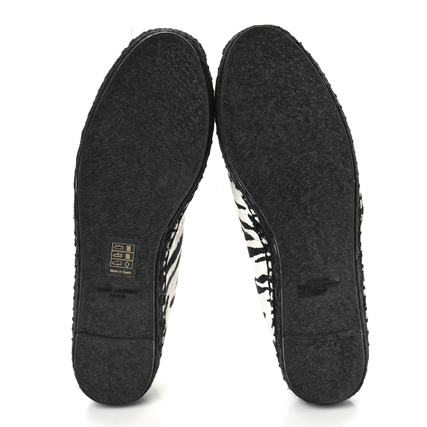 Canvas Tiger Print Espadrilles 37.5 White Black