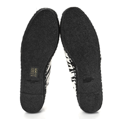 Saint Laurent Canvas Tiger Print Espadrilles 37.5 White Black 6 of 9