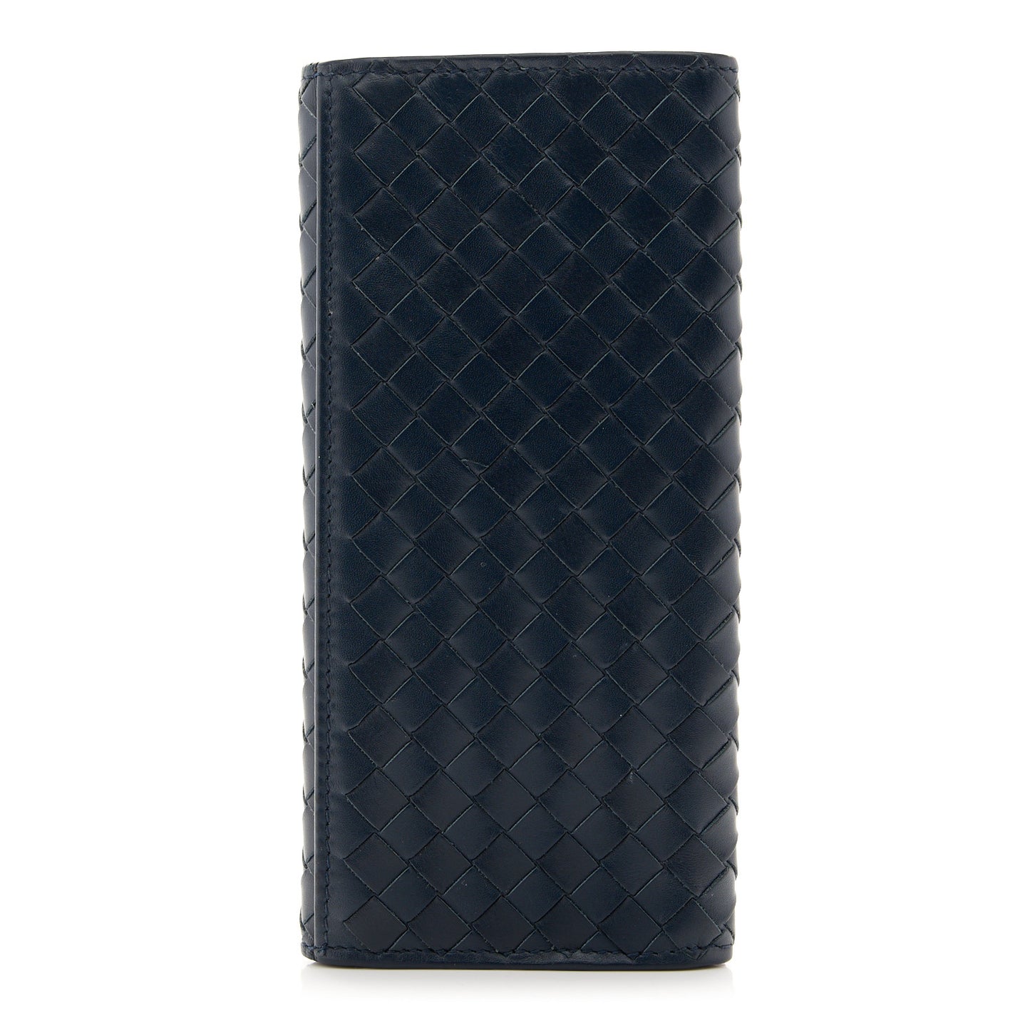 Nappa Intrecciato Continental Flap Wallet Blue
