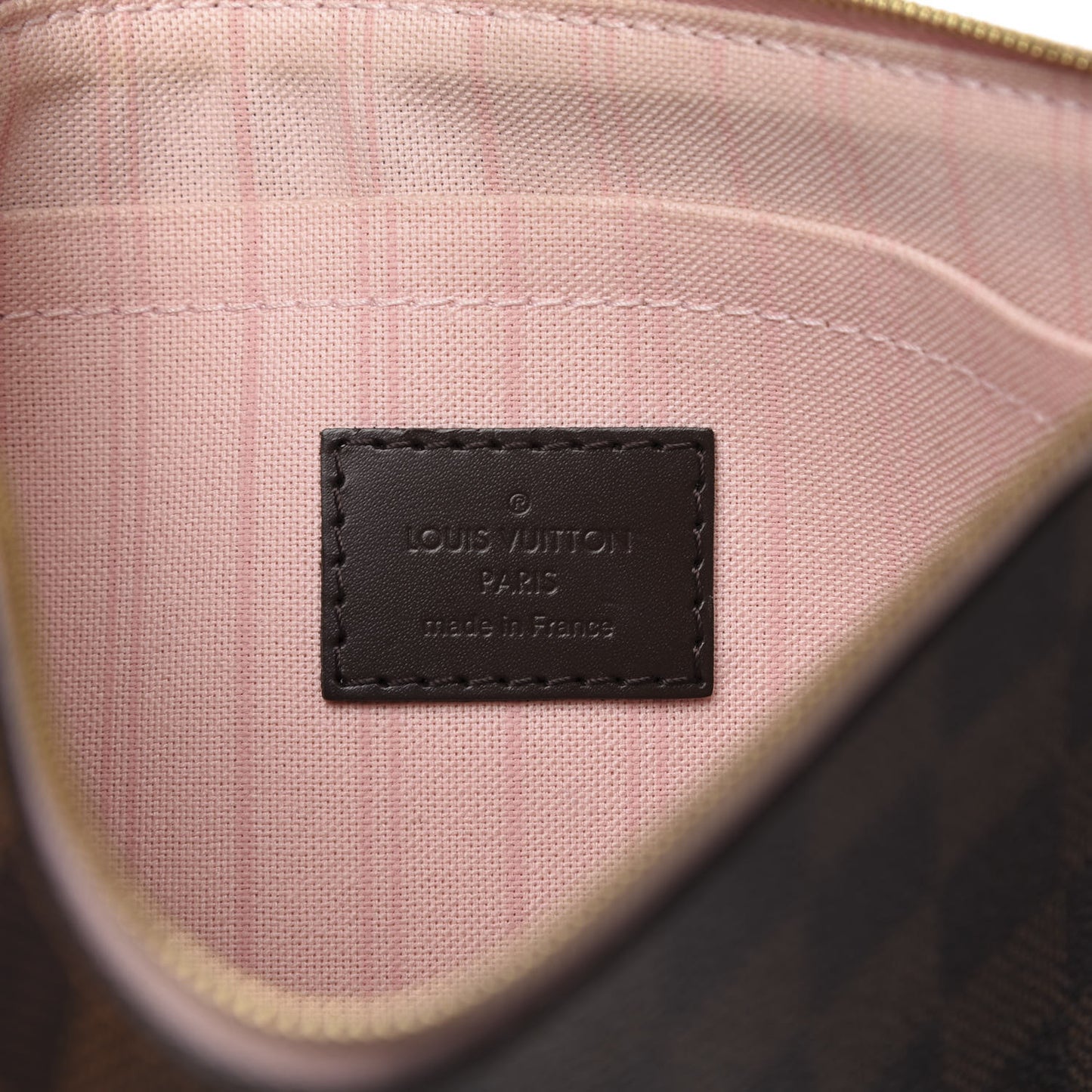 Damier Ebene Neverfull MM GM Pochette Rose Ballerine