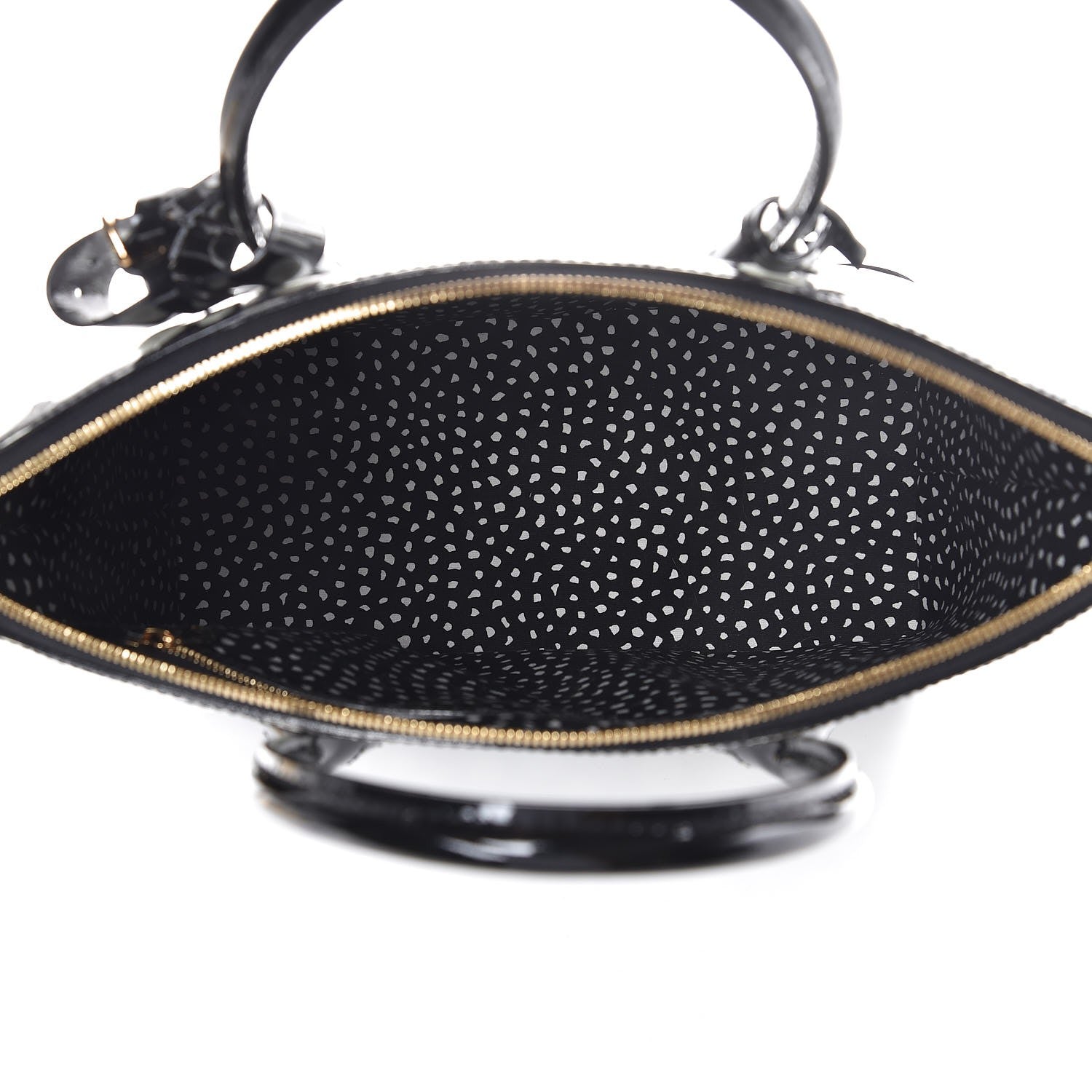 Louis Vuitton Vernis Kusama Infinity Dots Lockit MM Black 5 of 7