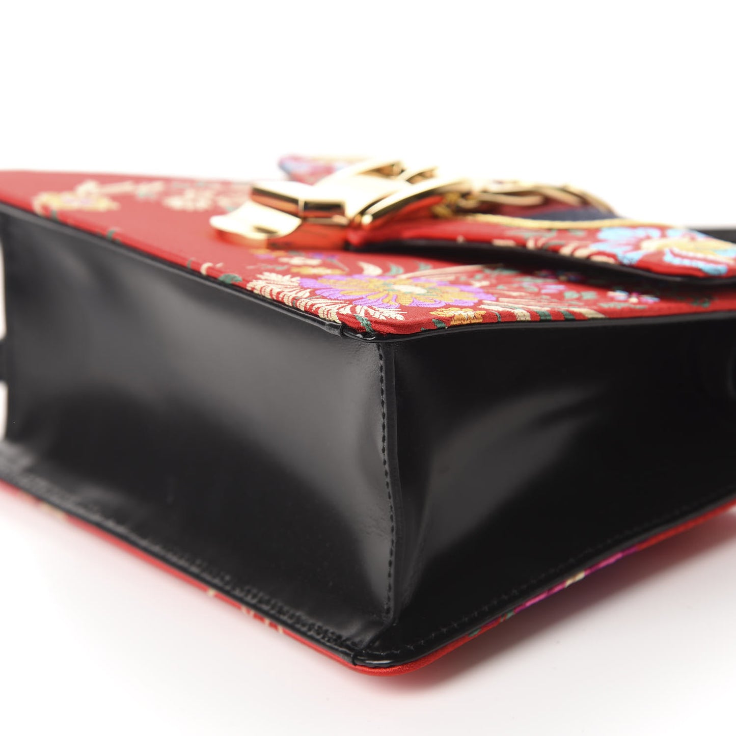 Jacquard Floral Mini Sylvie Top Handle Bag Red Multicolor Black