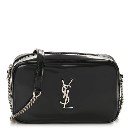 Saint Laurent Shiny Calfskin Monogram Mini Lou Camera Bag Black 1 of 8