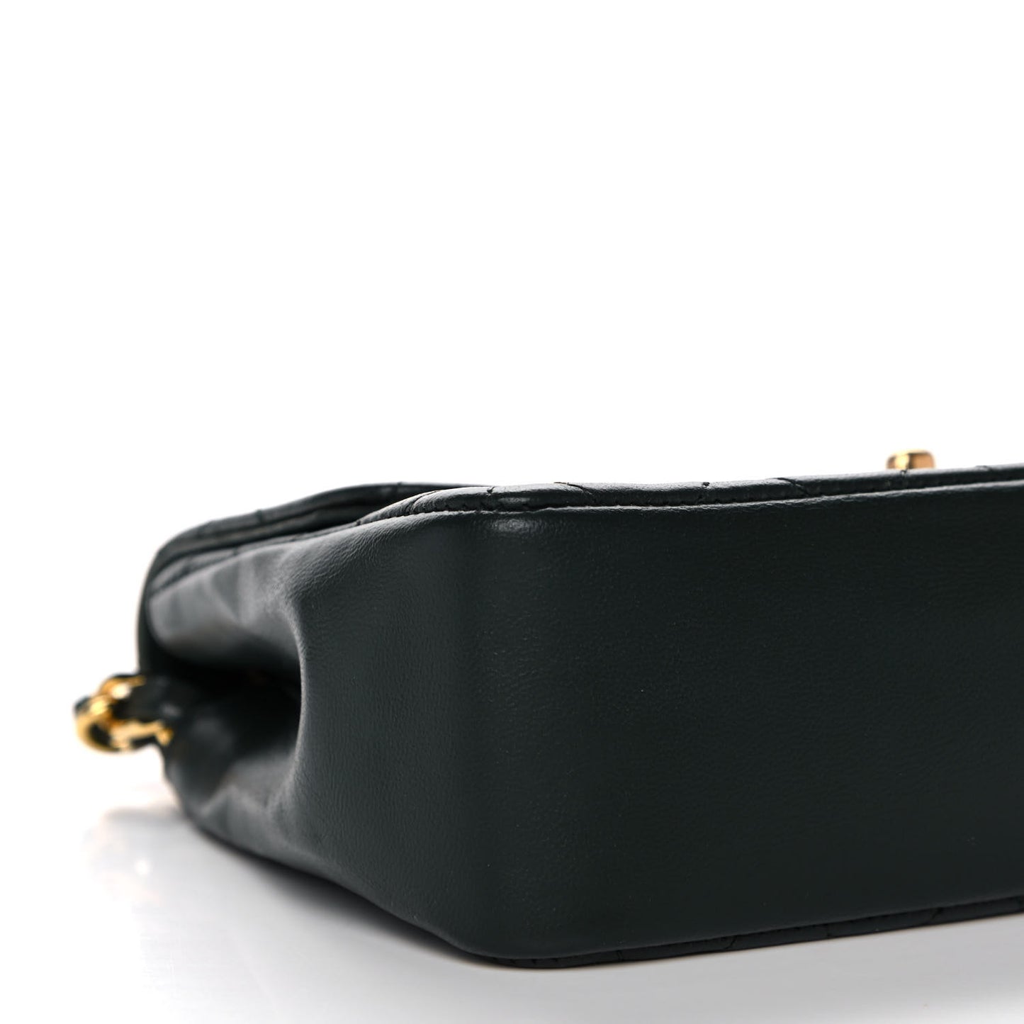 Lambskin Quilted Small Single Flap Green