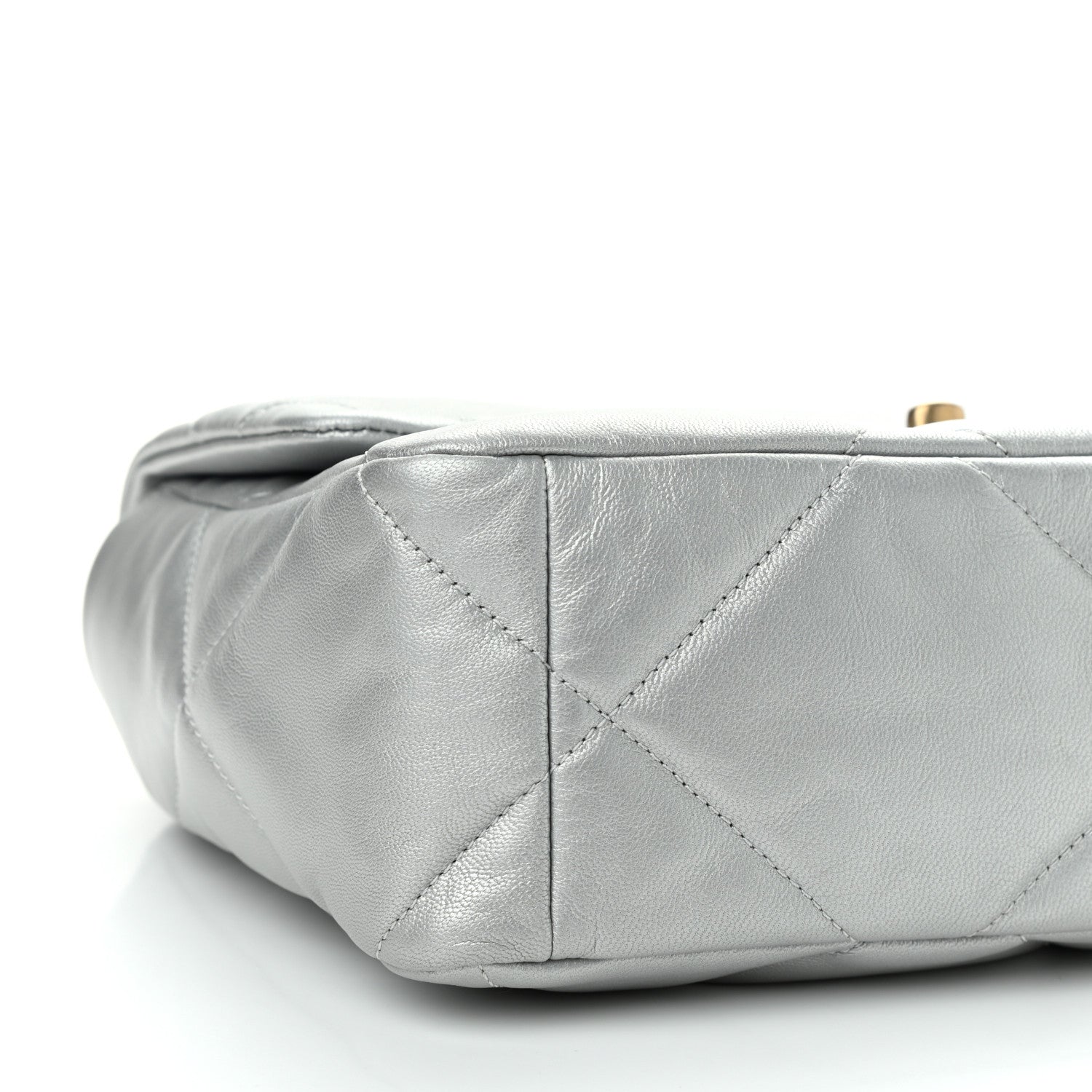 Chanel Metallic Goatskin Quilted Large Chanel 19 Flap Silver 9 of 11