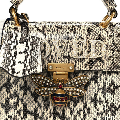 Gucci Snakeskin Sylvie Web Small Queen Margaret Top Handle Bag Roccia Natural 9 of 11