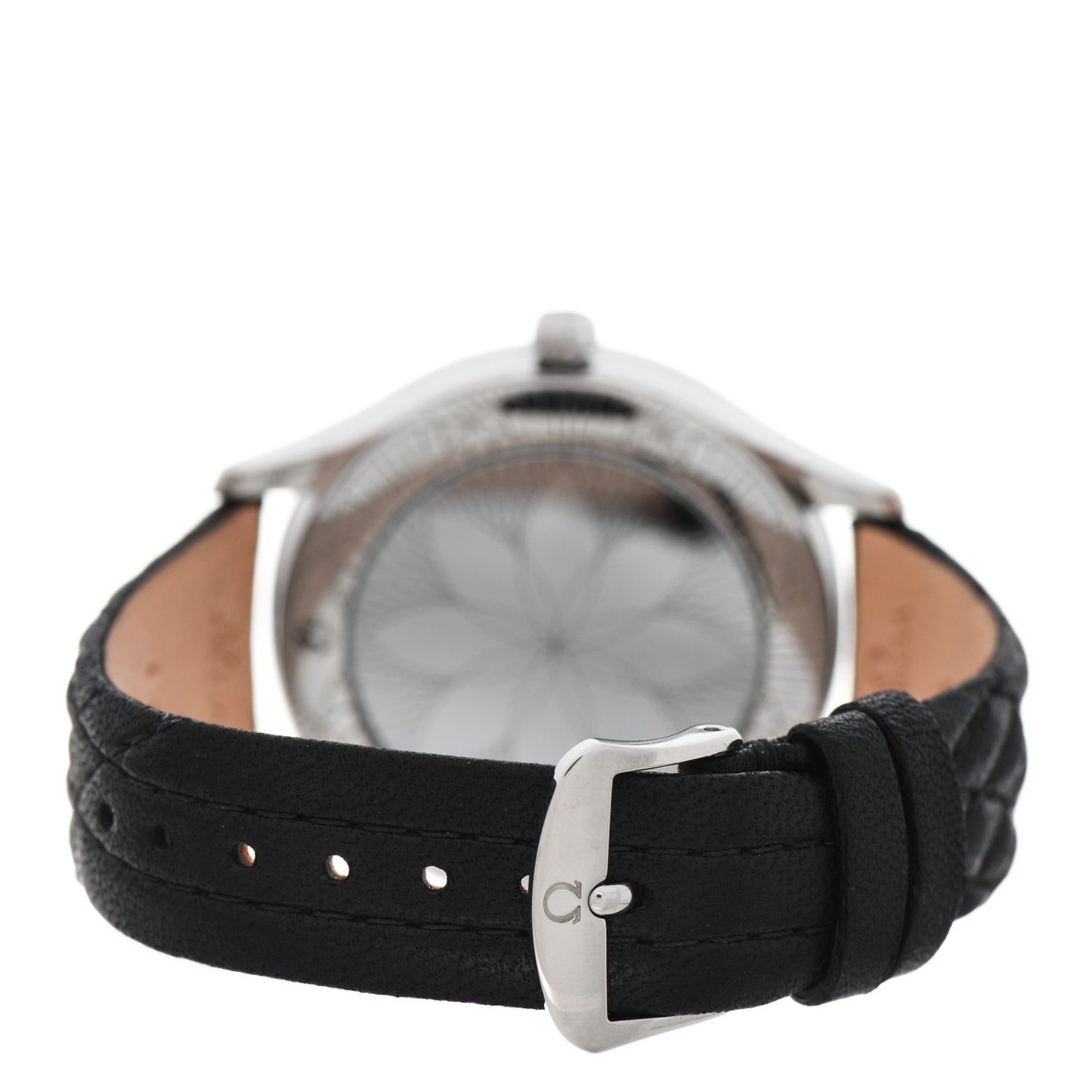 Stainless Steel Calfskin Diamond Bezel 39mm De Ville Trésor Quartz Watch Black 	428.17.39.60.01.001