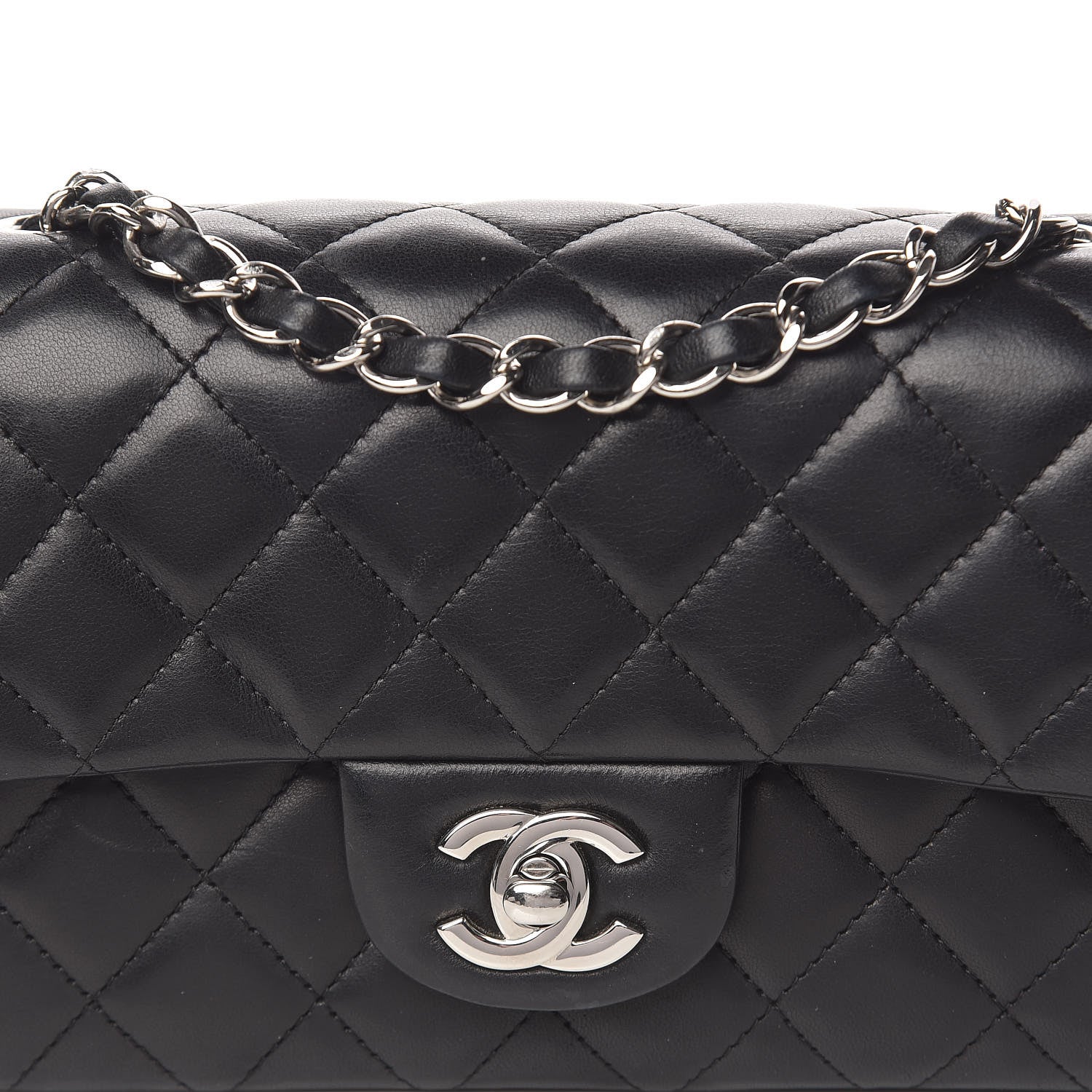 Chanel Lambskin Quilted Mini Rectangular Flap Black 14 of 17