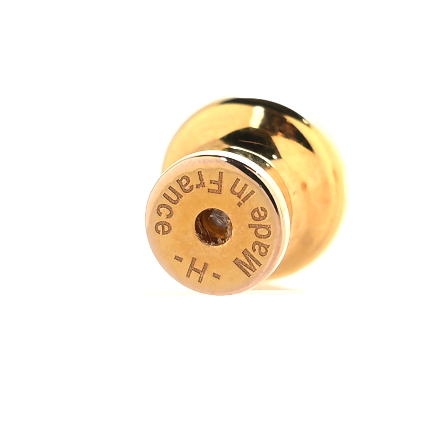 Gold Lacquered Mini Pop H Earrings White