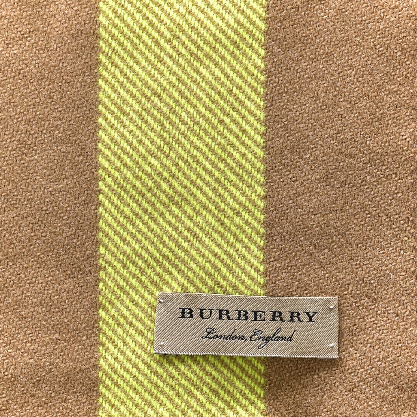 Cashmere Half Mega Check Fringe Scarf Neon Yellow