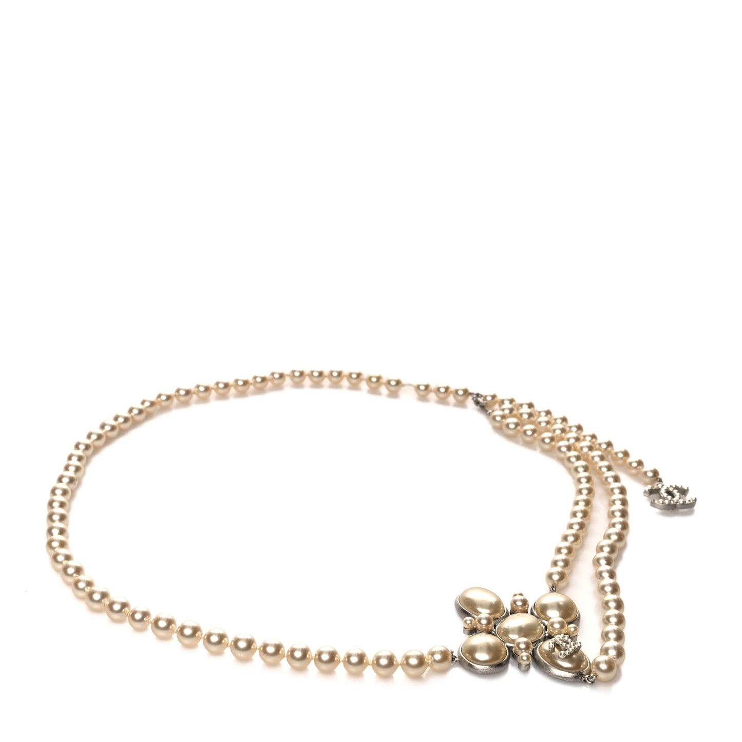 Pearl CC Cross Belt White Silver