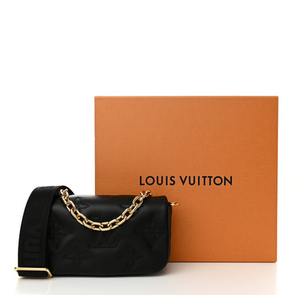 Louis Vuitton Calfskin Bubblegram Wallet On Strap Black 11 of 11