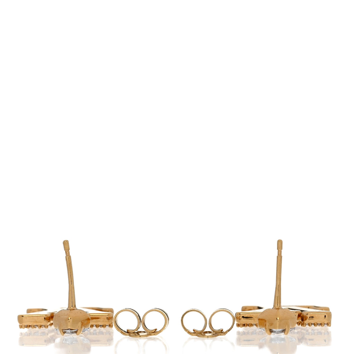 Louis Vuitton Crystal Lady LV Earrings Gold 3 of 5