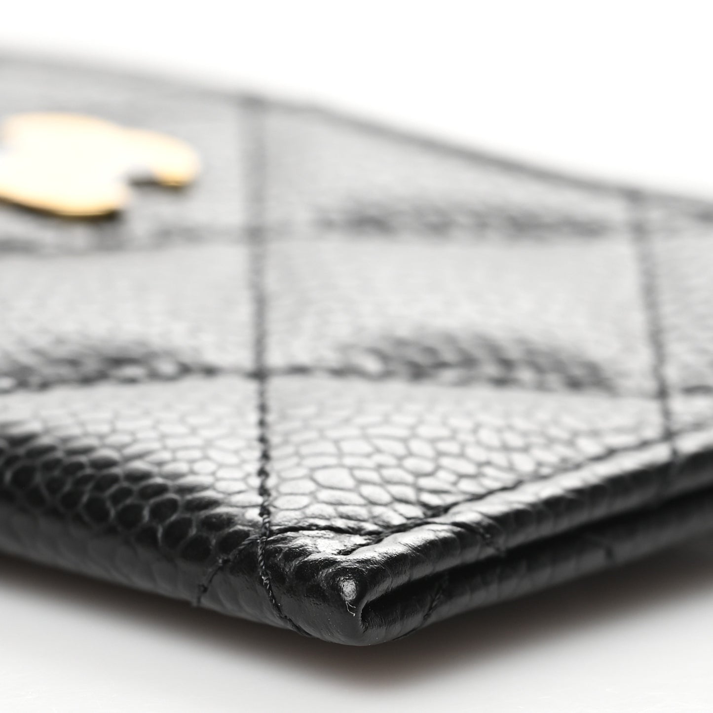 Caviar Quilted Card Holder Black