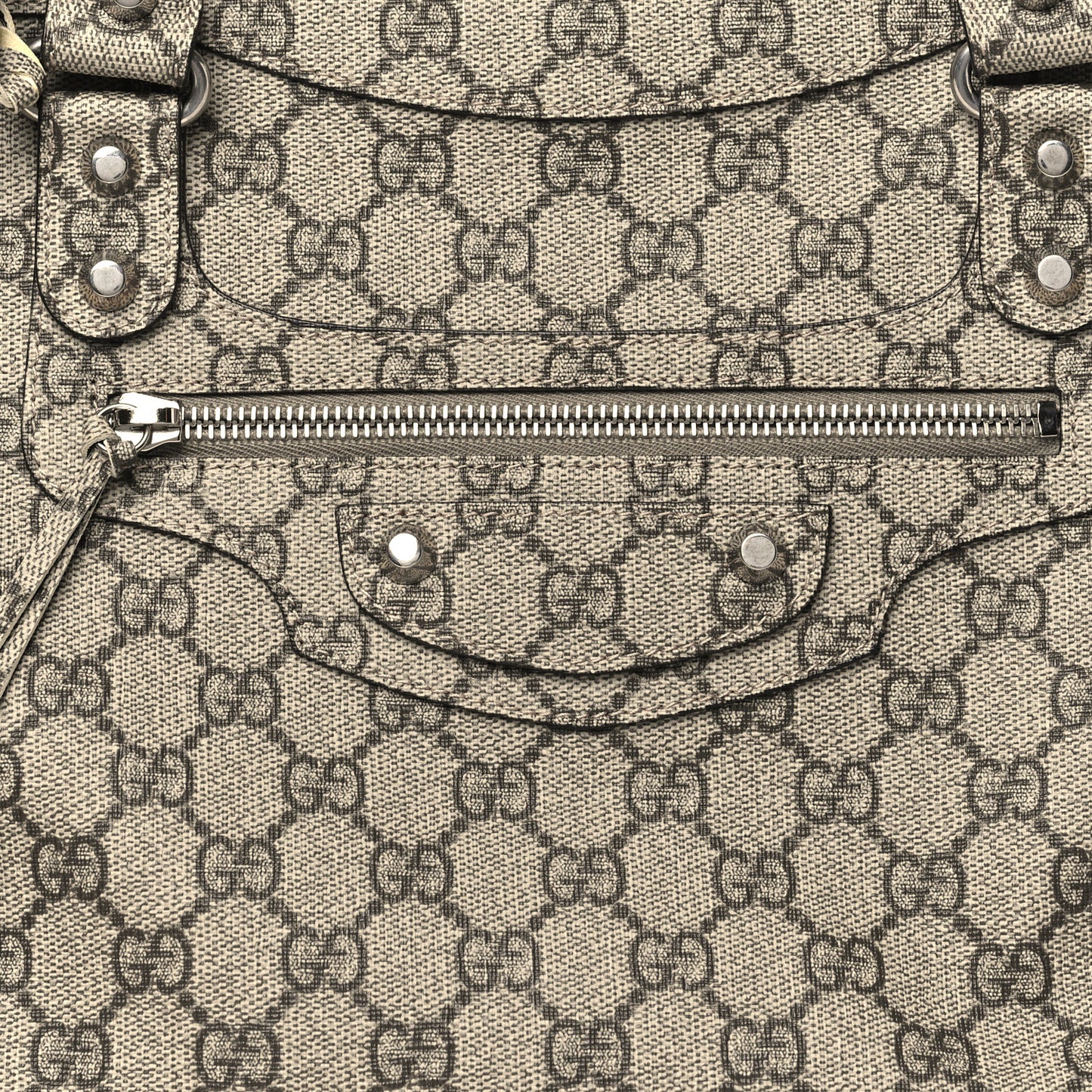 X GUCCI GG Supreme Monogram Neo Classic Silver Hardware City Beige Ebony