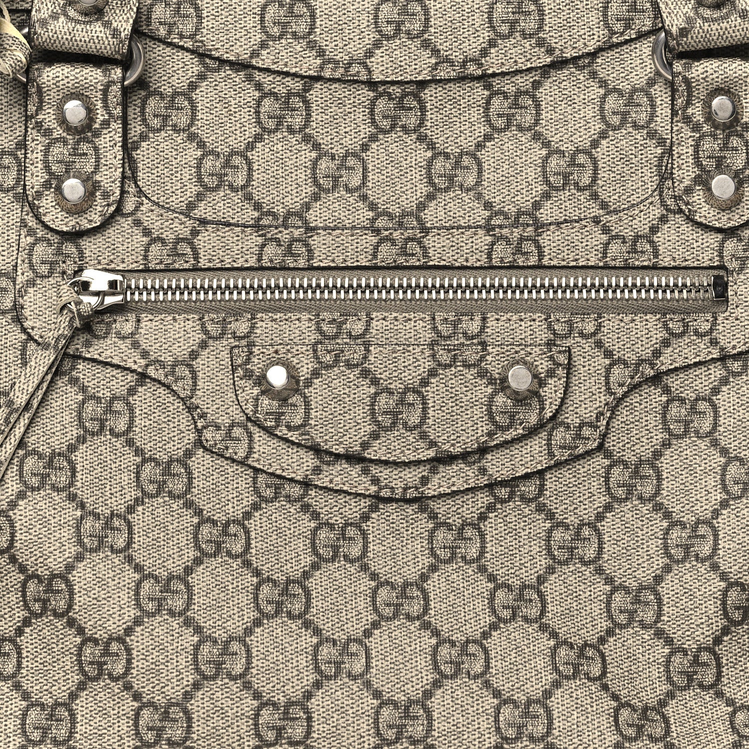 Balenciaga X GUCCI GG Supreme Monogram Neo Classic Silver Hardware City Beige Ebony 9 of 12