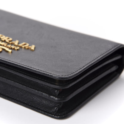 Prada Saffiano Lux Chain Wallet Black 7 of 15