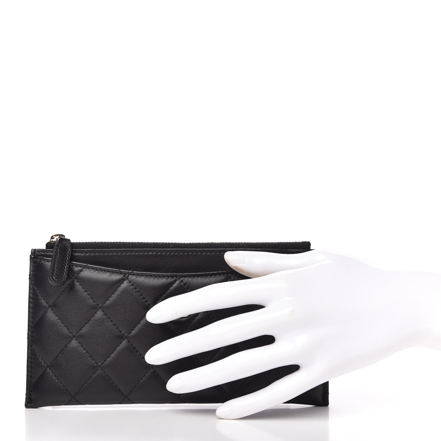 Chanel Lambskin Quilted Classic Zip Pouch Black 2 of 9