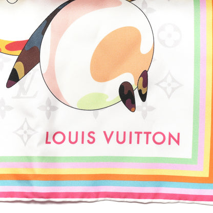 Louis Vuitton LV X TM Silk Monogram Superflat Characters Square Scarf 70 Brown White 2 of 4
