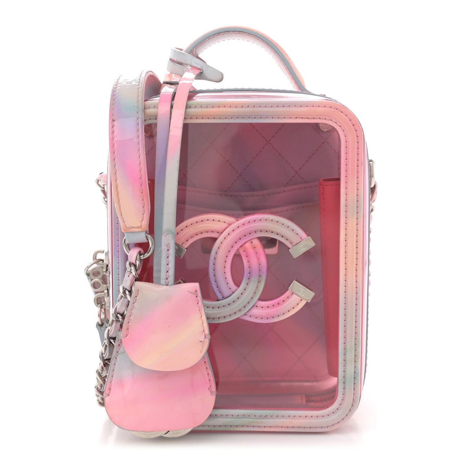 Chanel PVC Patent Calfskin Patent Lambskin Vertical Vanity Case Pink 1 of 14