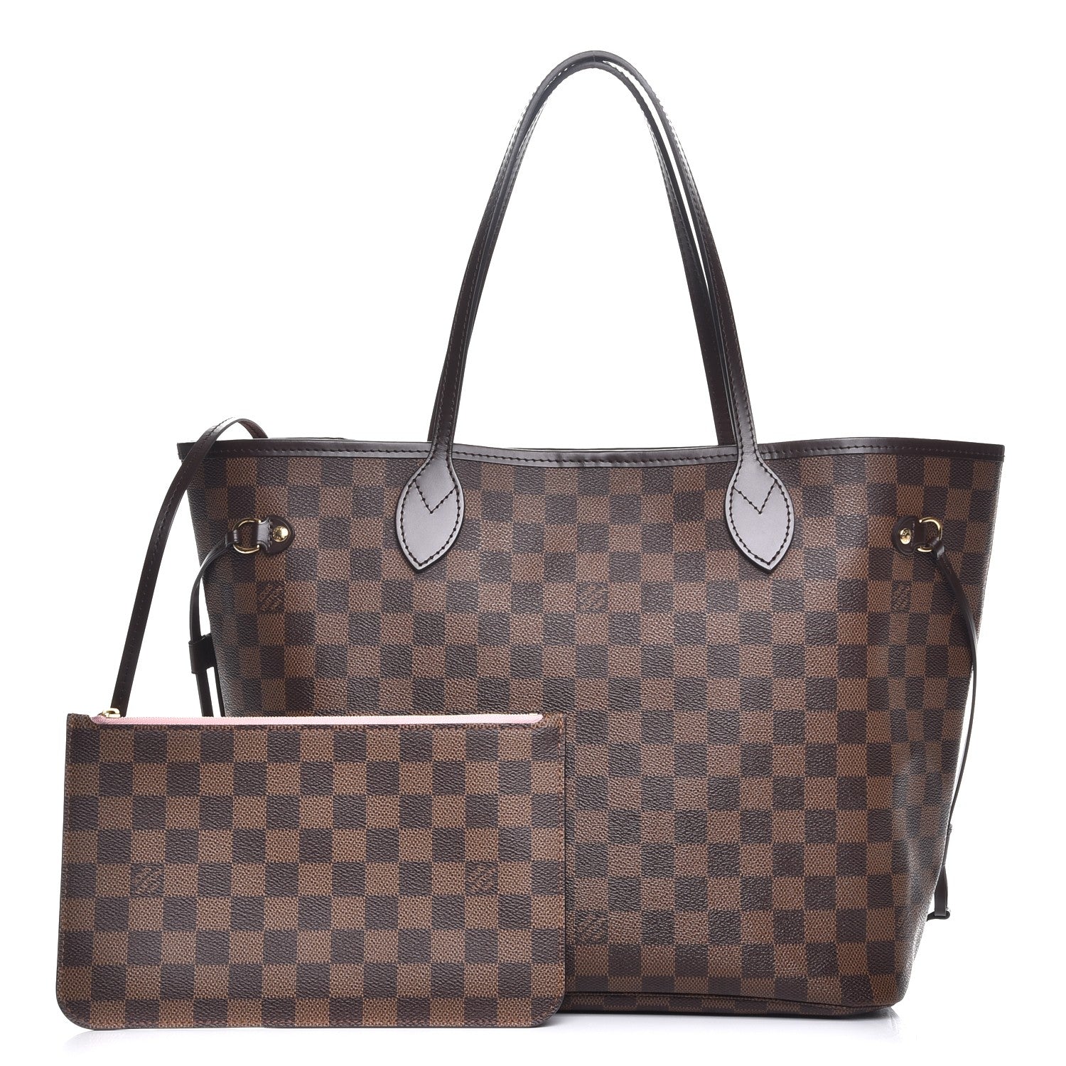 Louis Vuitton Damier Ebene Neo Neverfull MM Rose Ballerine 1 of 9