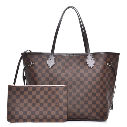 Louis Vuitton Damier Ebene Neo Neverfull MM Rose Ballerine 1 of 9