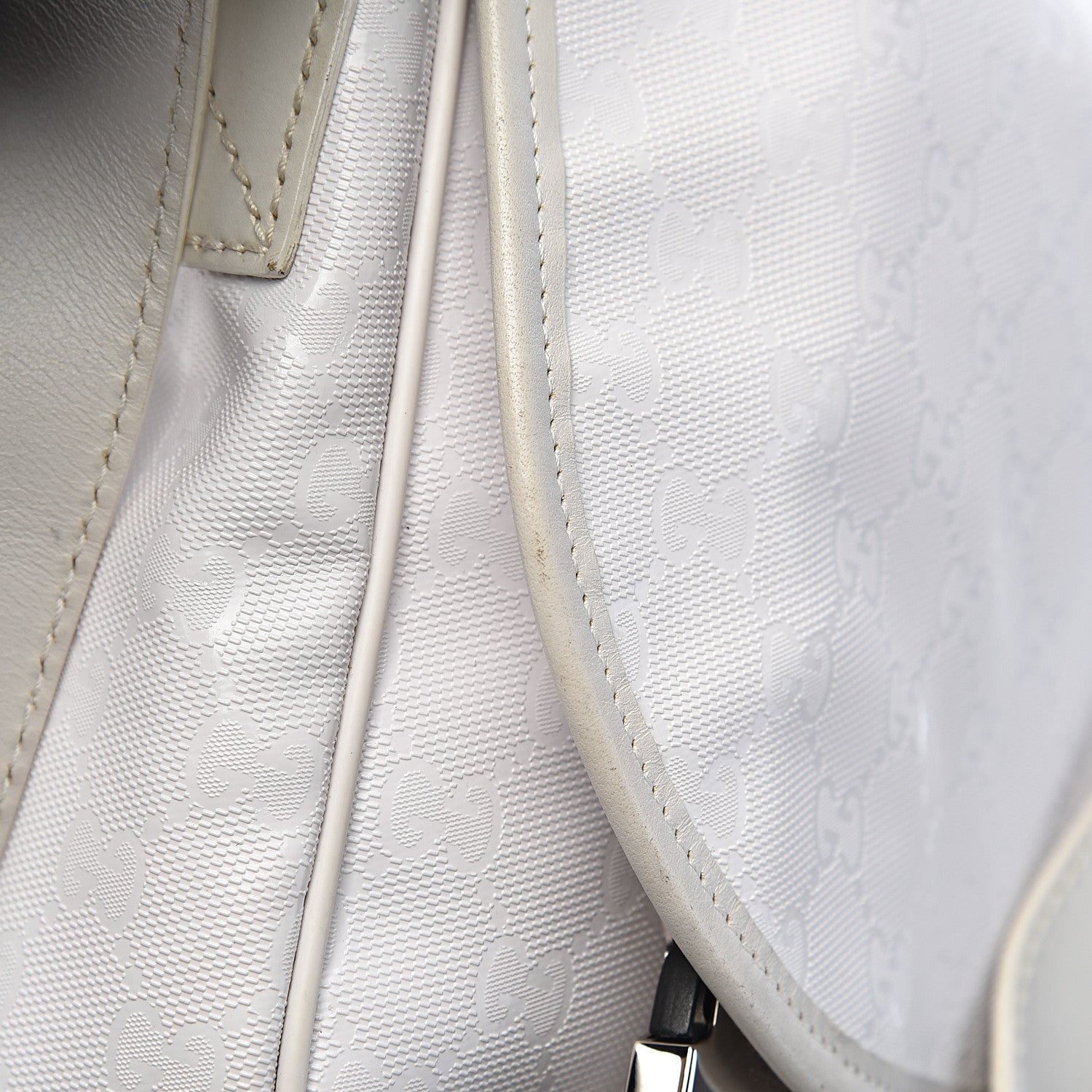 Gucci Imprime Monogram Medium Double Buckle Flap Messenger Bag White 15 of 16