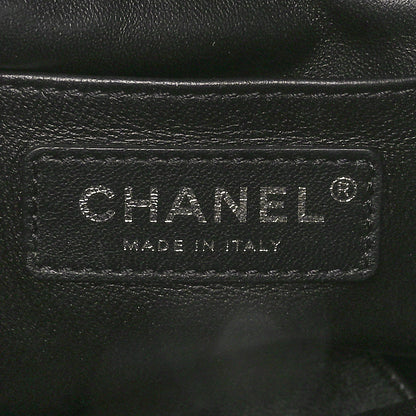 Chanel Lambskin Quilted CC Drawstring Bucket Bag Black 6 of 10