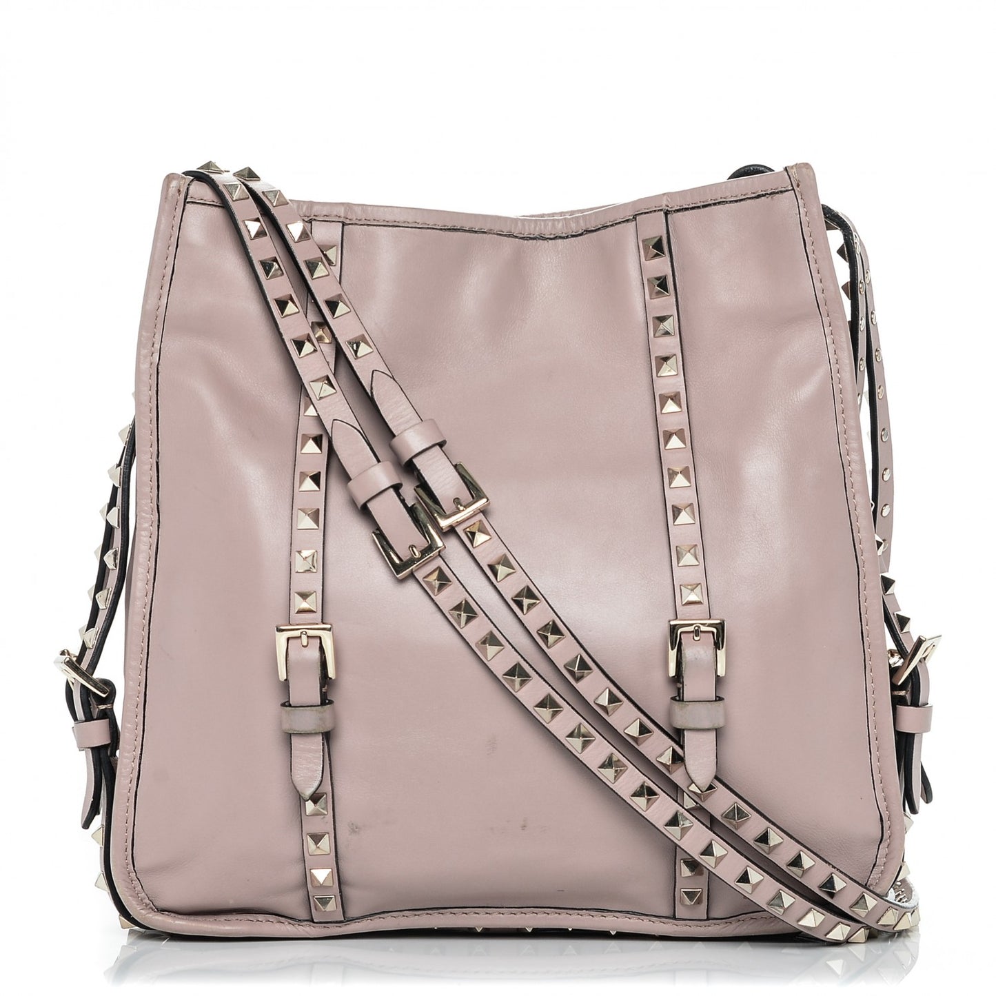Vitello Rockstud Shopper Tote Poudre