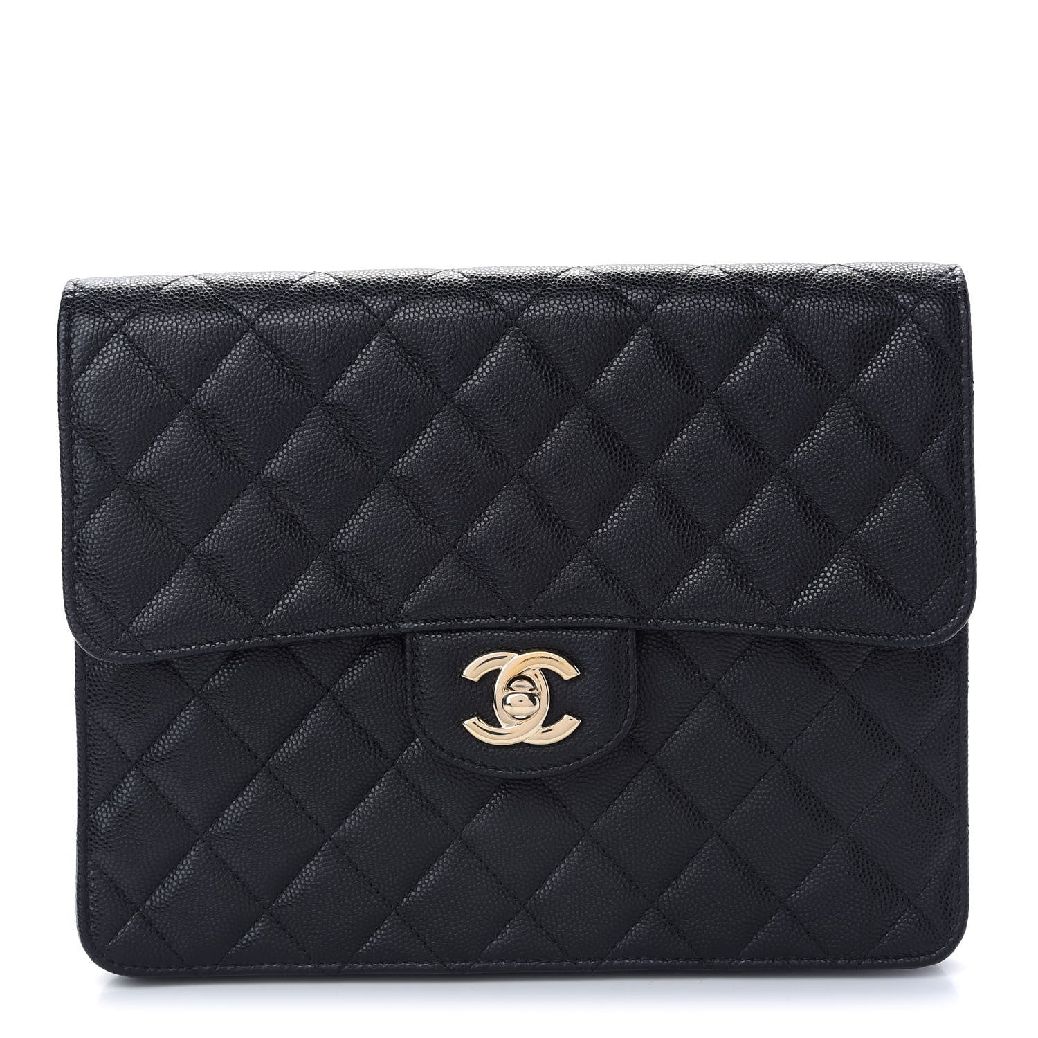 Chanel Caviar Quilted Square Flap Clutch Black 1 of 13