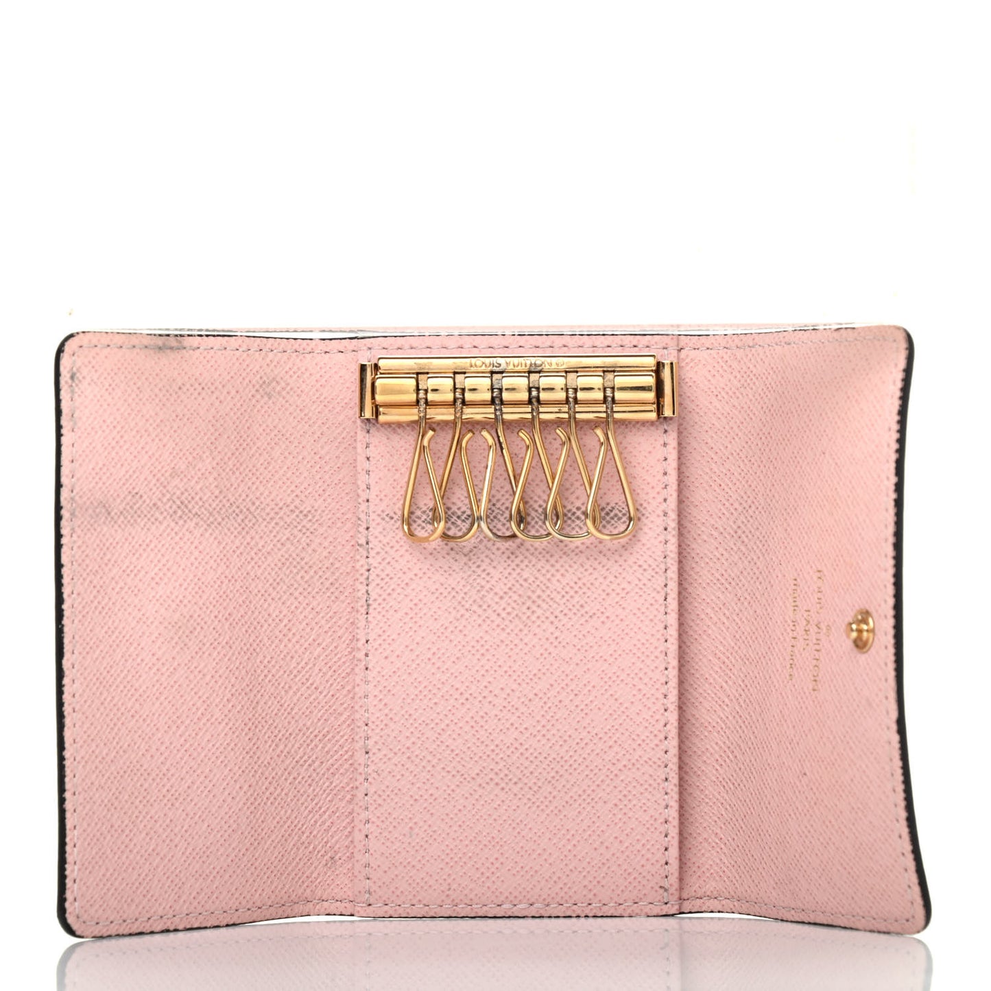 Damier Ebene Multicles 6 Key Holder Rose Ballerine