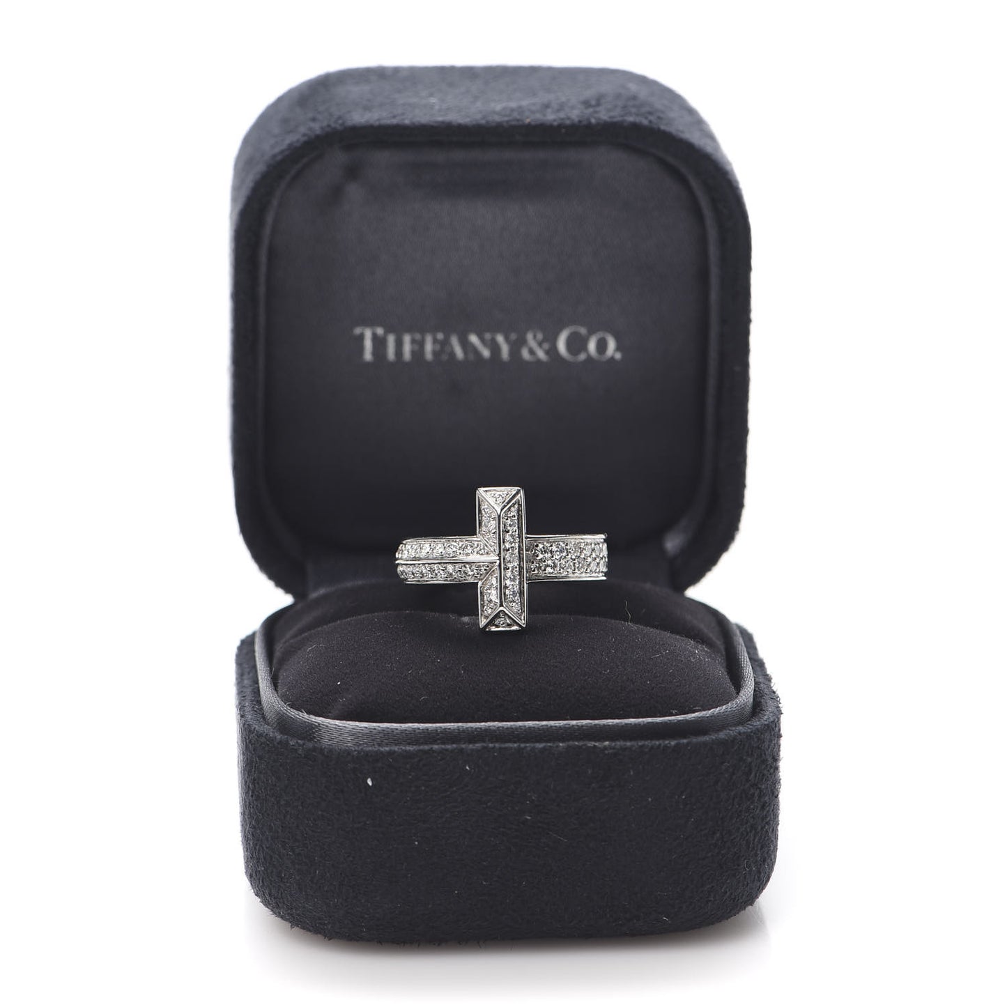 18K White Gold Diamond T T1 Wide Ring 46 3.75
