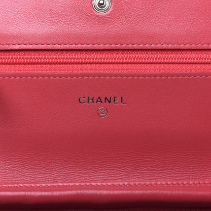 Chanel Patent Quilted Wallet On Chain WOC Coral 8 of 16