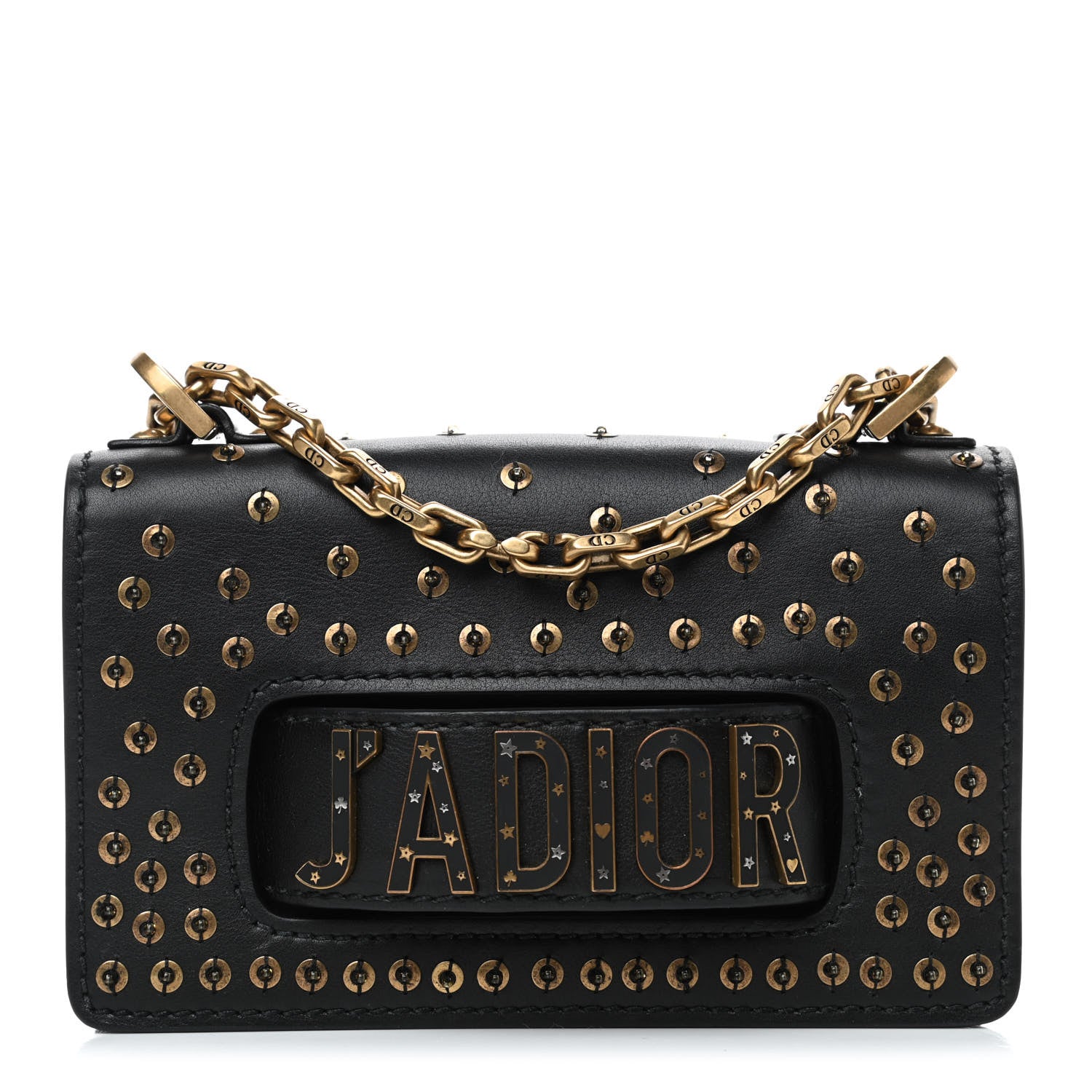 Christian Dior Calfskin Studded Mini J'Adior Chain Flap Bag Black 1 of 5