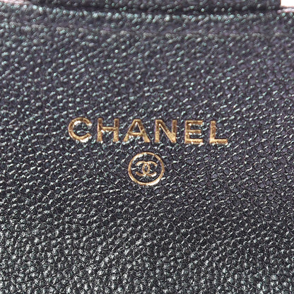 Chanel Iridescent Caviar Quilted Flap Card Holder On Chain Black 6 of 12