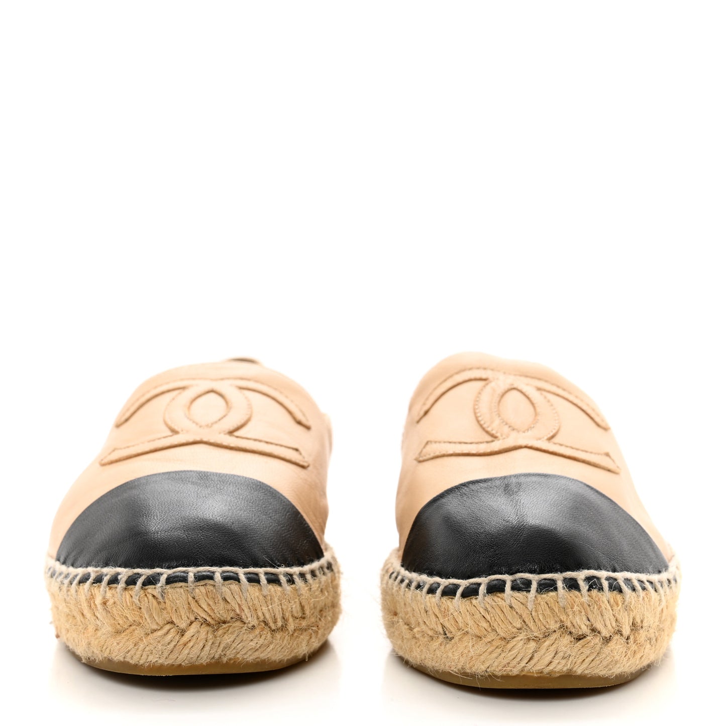Lambskin CC Espadrilles 39 Beige Black