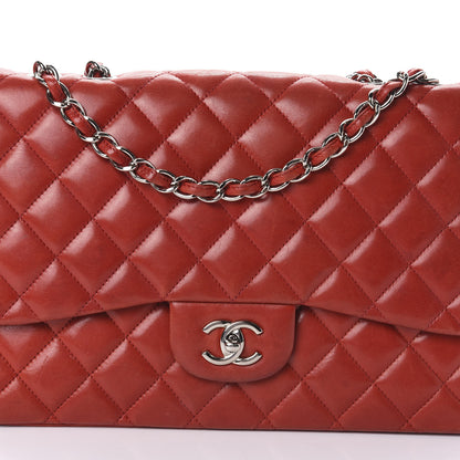 Chanel Lambskin Quilted Jumbo Single Flap Red 8 of 10