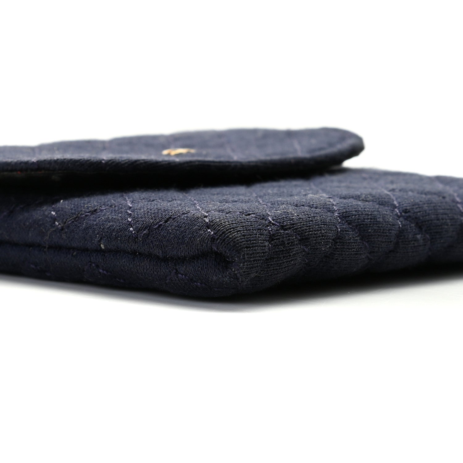 Chanel Jersey Quilted Micro Flap Bag Navy 8 of 9