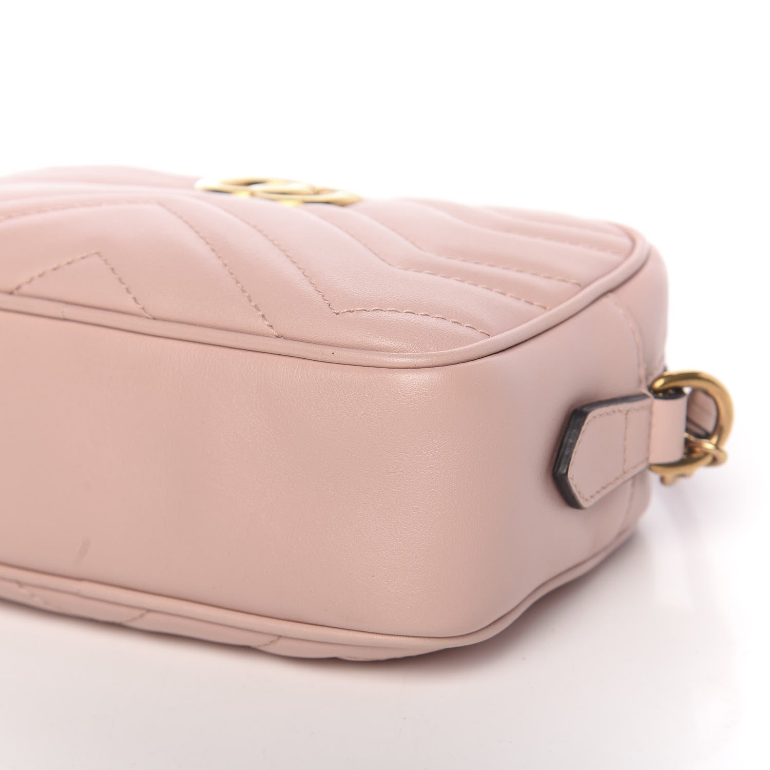 Gucci Calfskin Matelasse Mini GG Marmont Chain Shoulder Bag Perfect Pink 9 of 12